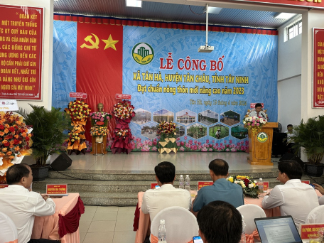 Tân Châu tổ chức lễ công bố xã Tân Hà đạt chuẩn Nông thôn mới nâng cao năm 2023