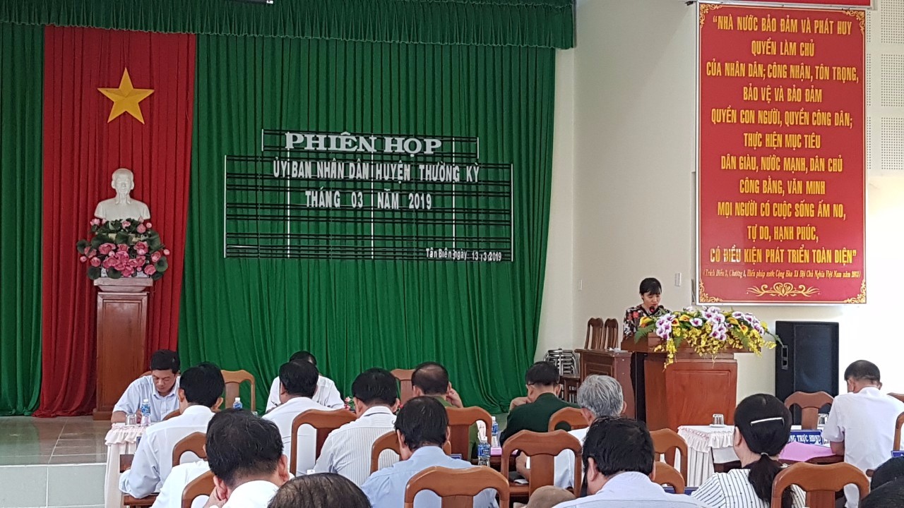 UBND huyện Tân Biên tổ chức phiên họp thường kỳ tháng 3 năm 2019