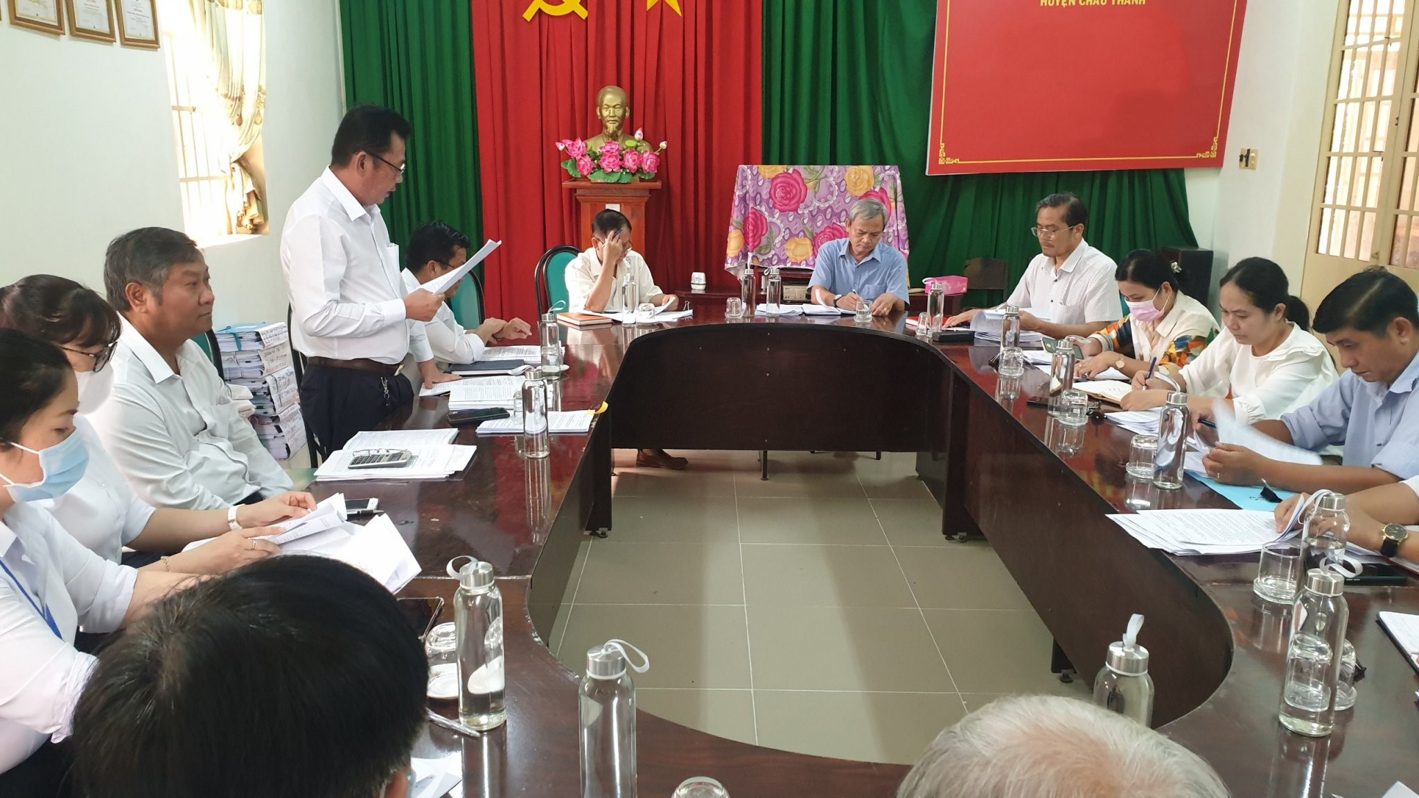 Khảo sát thẩm tra lĩnh vực Ngân sách – Xây dựng cơ bản trình kỳ họp thứ 1 của HĐND huyện NK 2021-2026